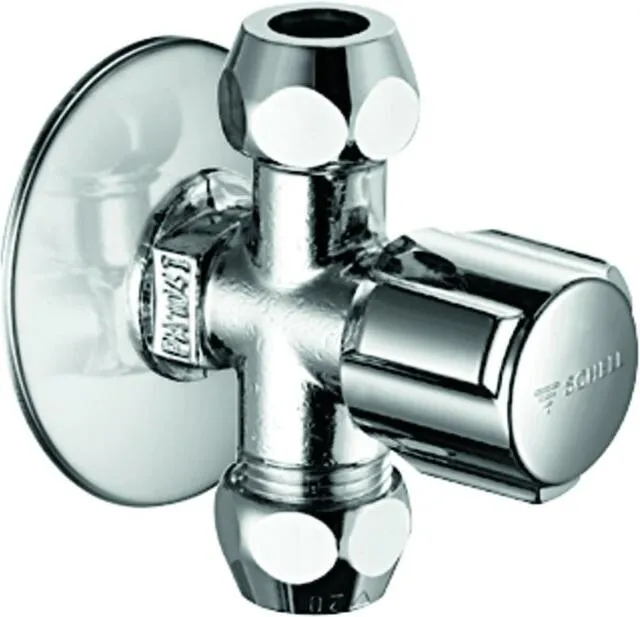 Schell Eckventil COMFORT 1/2" chrom mit 2 Abgängen 3/8"