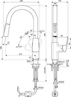 Ideal Standard Ceraplan Küchenarmatur, mit 2-Funktions-Auszugsbrause chrom – Bild 2