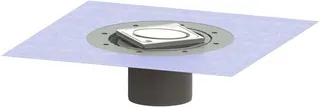 Kessel Dünnbettaufsatz Variofix, V2A, aus ABS, mit Designrost Oval 120x120mm