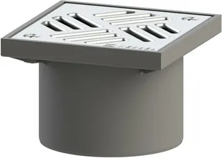 Kessel Aufsatzstück, V2A, aus ABS mit Schlitzrost 138x138mm