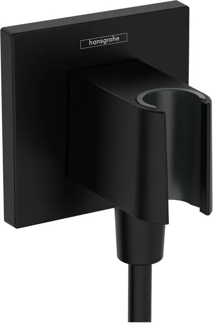 Hansgrohe Wandanschluss FixFit E, mit Brausehalter, mattschwarz