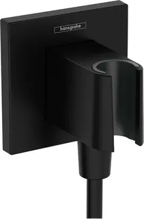 Hansgrohe Wandanschluss FixFit E, mit Brausehalter, mattschwarz