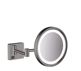 Hansgrohe Kosmetikspiegel AddStoris, mit LED Leuchte brushed black
