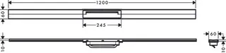 Hansgrohe Duschrinne RainDrain Flex, kürzbar, freie Montage 1200mm chrom – Bild 2