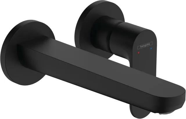 Hansgrohe Rebris S 2-Loch Waschtischarmatur, Unterputz, für Wandmontage mit Auslauf 205mm mattschwarz