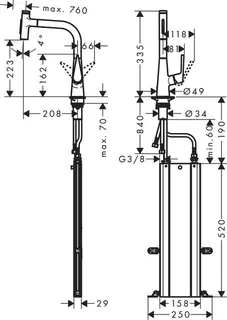 Hansgrohe Spültischmischer 220 TALIS SELECT, mit sBox, Ausziehbrause Edelstahl-Optik – Bild 2