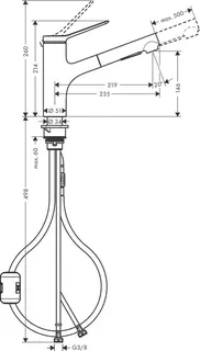 Hansgrohe Zesis M33 Küchenarmatur, ComfortZone 150, 2 jets chrom – Bild 2