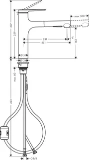 Hansgrohe Zesis M33 Küchenarmatur, ComfortZone 160, 2 jets chrom – Bild 2