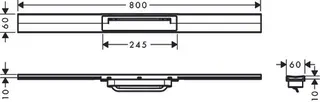 Hansgrohe Duschrinne RainDrain Flex, kürzbar, freie Montage 800mm mattschwarz – Bild 2