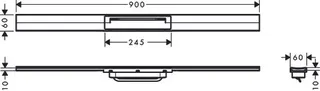 Hansgrohe Duschrinne RainDrain Flex, kürzbar, freie Montage 900mm mattschwarz – Bild 2