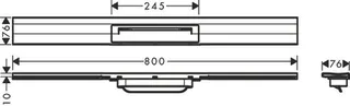 Hansgrohe Duschrinne RainDrain Flex, kürzbar, Wandmontage 800mm, mattschwarz – Bild 2