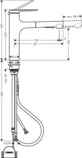 Hansgrohe Spültischmischer Zesis M33, 160, Ausziehbrause, 2 jet, sBox lite chrom – Bild 2