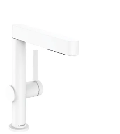 Hansgrohe FINORIS 230 Waschtischarmatur, mit Ausziehbrause 2jet, mattweiß