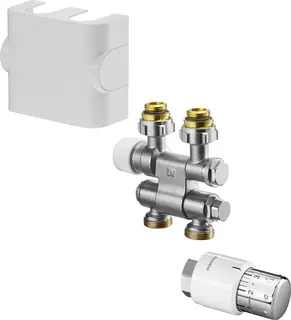Oventrop Badheizkörper-Anschluss-Set 7, Vorlauf-/Rücklaufanschluss weiß