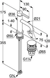 Kludi NOVA FONTE PURA Waschtisch Armatur, chrom – Bild 2