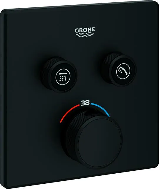 Grohe Thermostat Grohtherm SmartControl, eckig FMS 2 ASV phantom black