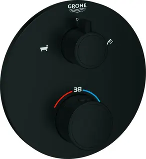 Grohe Grohtherm Badethermostat, 2 Abgänge FMS für 35604, rund, matte black
