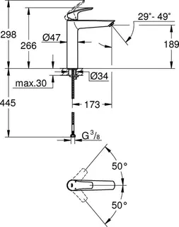 Grohe Eurosmart Waschtisch Armatur, für Waschschüssel, XL-Size, matte black – Bild 2