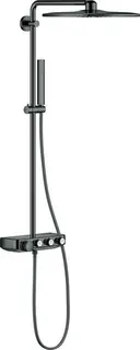 Grohe Duschsystem EUPHORIA SC SYSTEM, 310 Cube Duo, mit Thermostatbatterie hard graphite