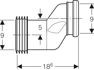 Geberit Anschlussset für Wand-WC, mit Anschlussstutzen 5 cm etagiert d90/di90 – Bild 2