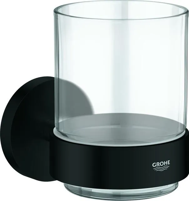 Grohe Glas ESSENTIALS, mit Halter matte black
