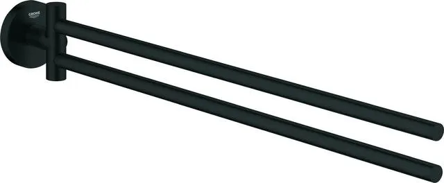 Grohe Handtuchhalter ESSENTIALS, 2-armig, schwenkbar, 450mm matte black