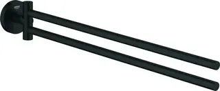 Grohe Handtuchhalter ESSENTIALS, 2-armig, schwenkbar, 450mm matte black