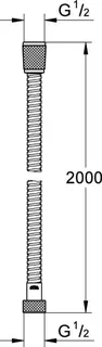Grohe Brauseschlauch RELEXAFLEX, Metal Long-Life 2000mm chrom – Bild 2