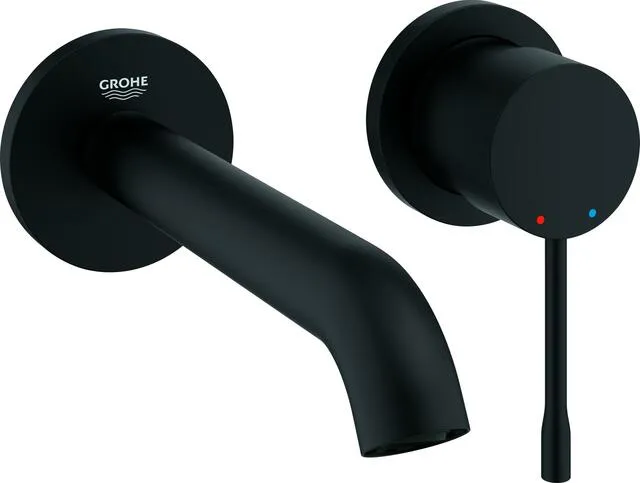 Grohe 2-Loch-Waschtischbatterie ESSENCE, Ausladung 183mm, phantom black