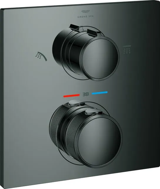 Grohe Thermostat Brausebatterie ALLURE, mit 2-Wege-Umstellung hard graphite