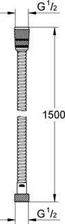 Grohe Brauseschlauch Rotaflex Long-Life, Metall 1500mm, TwistStop chrom – Bild 2