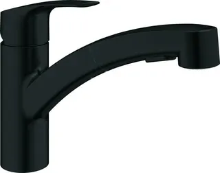 Grohe EUROSMART Spültisch Armatur, herausziehbare Dual Spülbrause, matte black