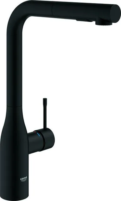 Grohe ESSENCE Spültisch Armatur, L-Auslauf, phantom black