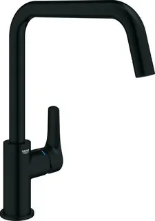 Grohe EUROSMART Spültisch Armatur, hoher Auslauf, SilkMove 28mm Keramikkartusche, matte black