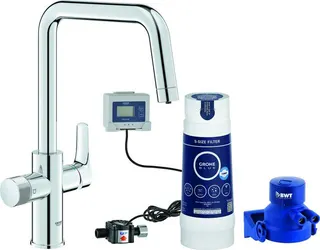 Grohe Starter Kit BLUE PURE EUROSMART, Spültischbatterie mit S-Size-Filter chrom