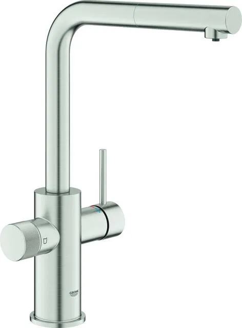 Grohe Spültischbatterie BLUE PURE MINTA, L-Auslauf, herausziehbar supersteel
