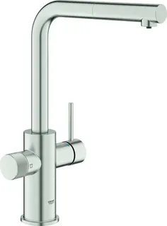 Grohe Spültischbatterie BLUE PURE MINTA, L-Auslauf, herausziehbar supersteel