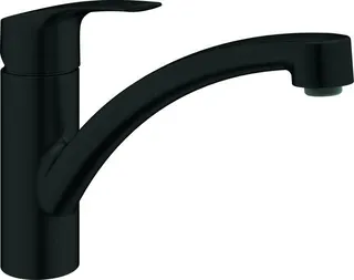 Grohe EUROSMART Spültisch Armatur, flacher Auslauf, matte black