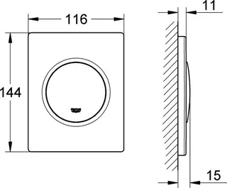 Grohe Betätigungsplatte NOVA C, 116x144mm, mattchrom – Bild 2