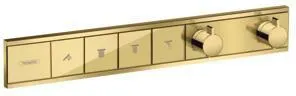 Hansgrohe Fertigmontageset RAINSELECT, für Unterputz-Thermostat, 4 Verbraucher, Rückflussverhinderer polished gold