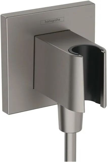 Hansgrohe Wandanschluss FixFit E, mit Brausehalter, brushed black
