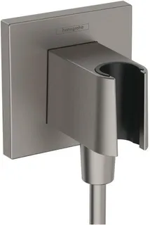 Hansgrohe Wandanschluss FixFit E, mit Brausehalter, brushed black