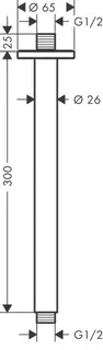 Hansgrohe Deckenanschluss VERNIS Blend, Aufputz 300mm mattschwarz – Bild 2