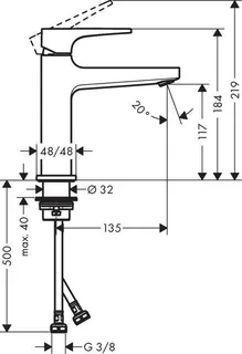 Hansgrohe METROPOL 110 Waschtisch Armatur, mit Push Open Ablaufgarnitur G 1"1/4", brushed bronze – Bild 2
