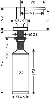 Hansgrohe Spülmittel-/Lotionspender A71, Einbauversion, mattschwarz – Bild 2