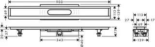 Hansgrohe Komplettset uBox universal, für Duschrinnen Fertigsets, flach 900mm – Bild 2