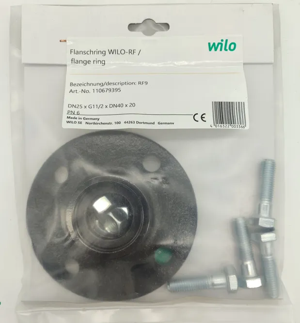 WILO Flanschring RF9 DN 25x11/2x40x20 PN 6, inkl. Zubehör, Nr.110679395