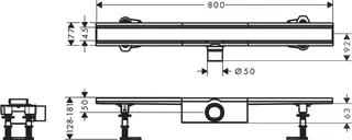 Hansgrohe Duschrinne RainDrain Compact, Komplettset, für Standardinstallation 800mm – Bild 2
