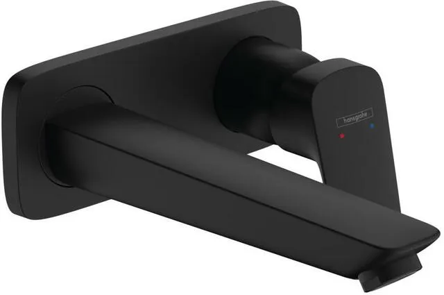 Hansgrohe Logis Fertigmontageset, für Unterputz 2-Loch-Waschtischmischer, Auslauf 195 mm, mattschwarz
