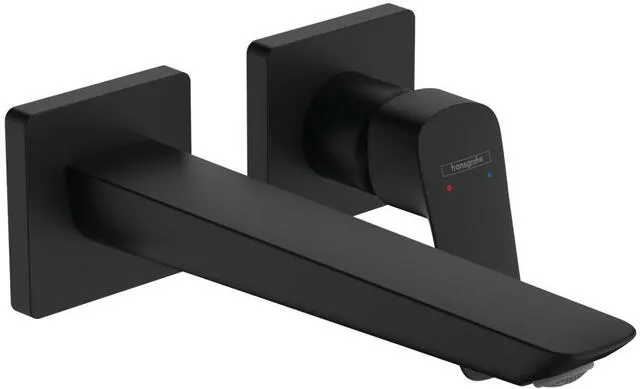 Hansgrohe Logis Fertigmontageset, für Unterputz 2-Loch-Waschtischmischer, Auslauf 205mm, mattschwarz